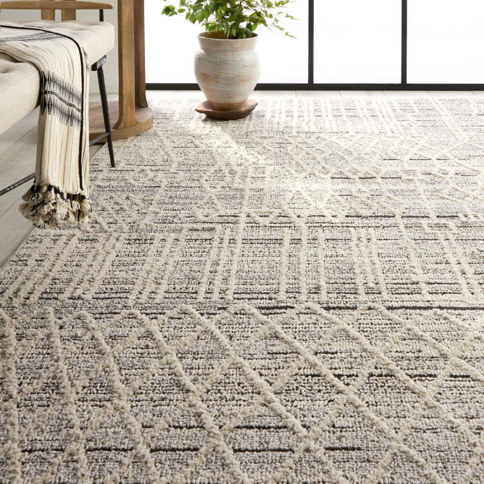 Jaipur Living Caiya Trellis Cream/ Gray Runner Rug 3'X8'