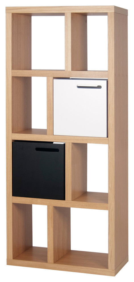 Berlin 4 Levels Bookcase, 70 cm., Oak