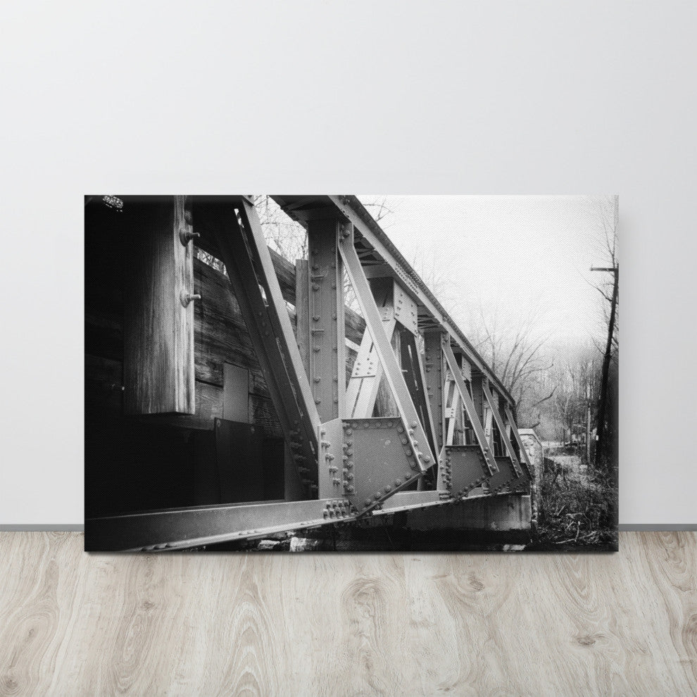 White Clay Creek Bridge Landscape Photo Canvas Wall Art Print, 24" X 36"