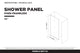 Single Fixed Glass Shower Panel - Clear Tempered Frameless Shower Glass Door, Polished Chrome, 34"
