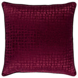 Surya Tambi Burgundy Pillow Shell With Polyester Insert 20"H X 20"W