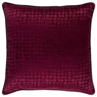 Surya Tambi Burgundy Pillow Shell With Polyester Insert 20"H X 20"W