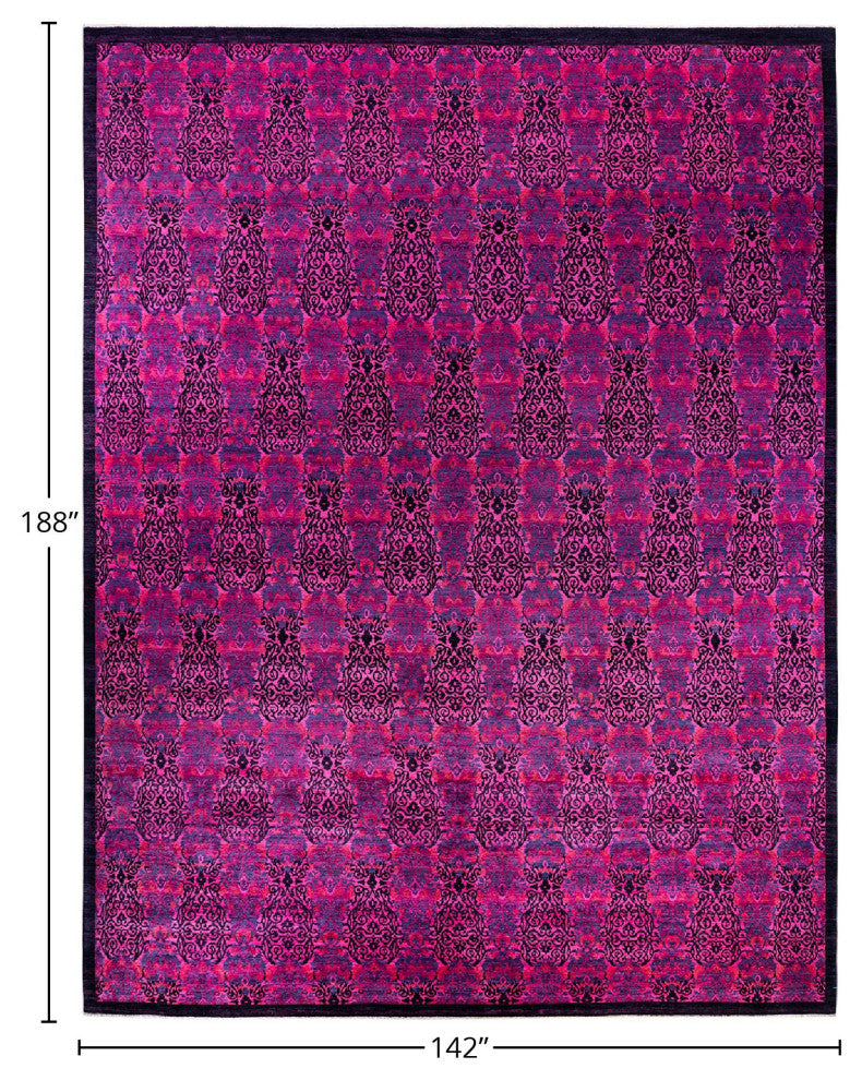 Vibrance, One-of-a-Kind Hand-Knotted Area Rug Pink, 11'10"x15'8"
