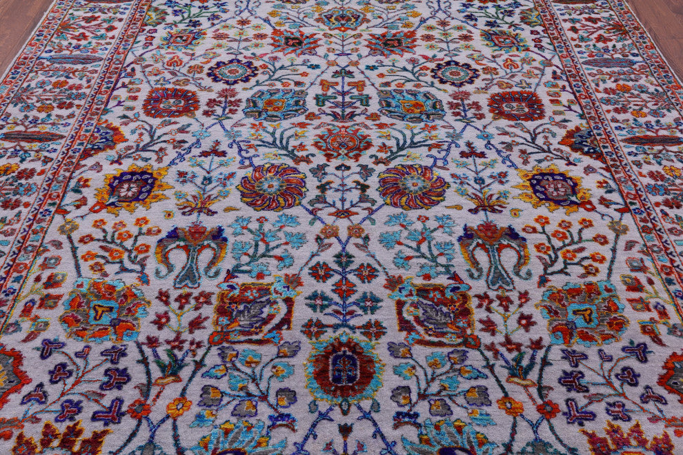 8' 1" X 10' 1" Persian Wool & Silk Handmade Rug - Q15791