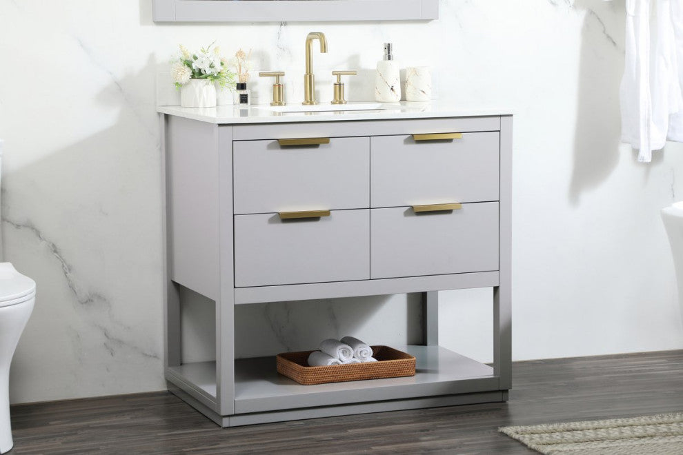 Elegant Decor Larkin Bathroom Vanity Grey