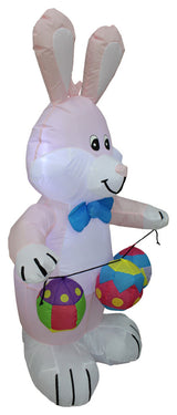 4' Party Inflatable Bunny w/Color Eggs, Yard Decoration