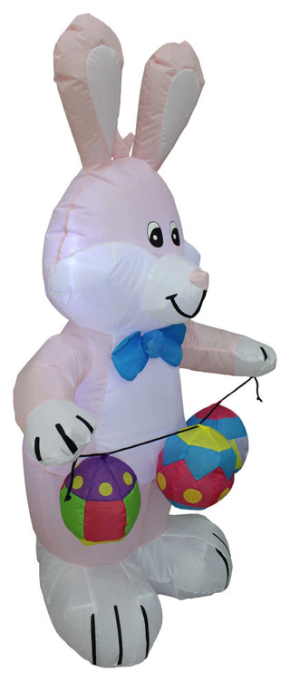 4' Party Inflatable Bunny w/Color Eggs, Yard Decoration