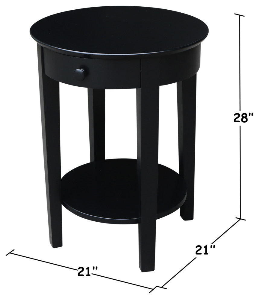 Phillips Accent Table with Drawer, Black