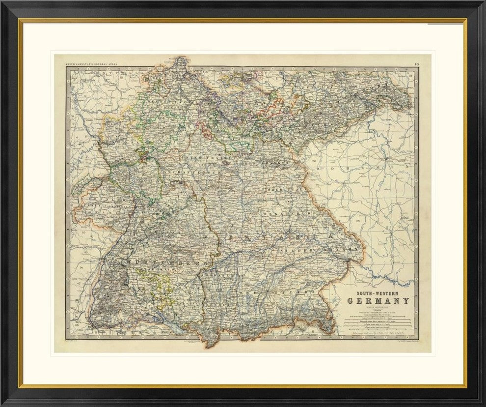 "Southwestern Germany, 1861"  by Alexander Keith Johnston, 46x39"