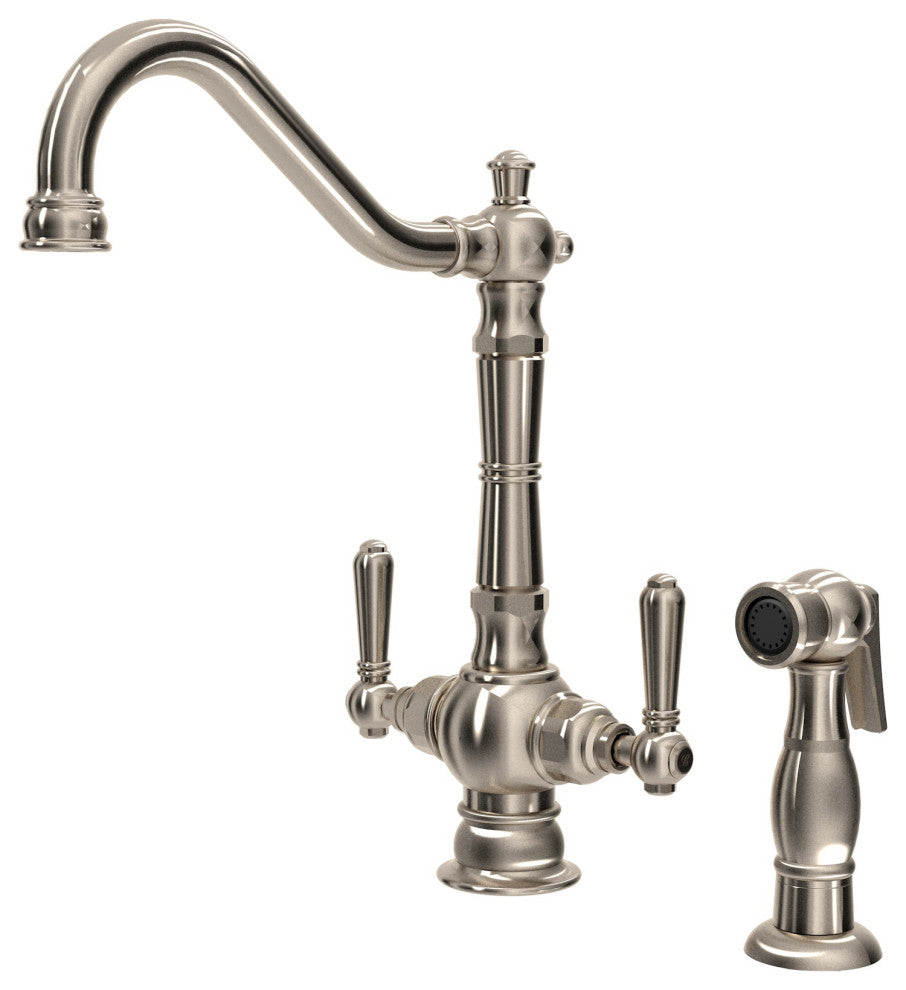 Americana Two Handle Kitchen Faucet, Pvd Brushed Nickel