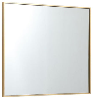 Elegant Decor Eternity 36" x 30" Contemporary Metal Frame Mirror in Brass