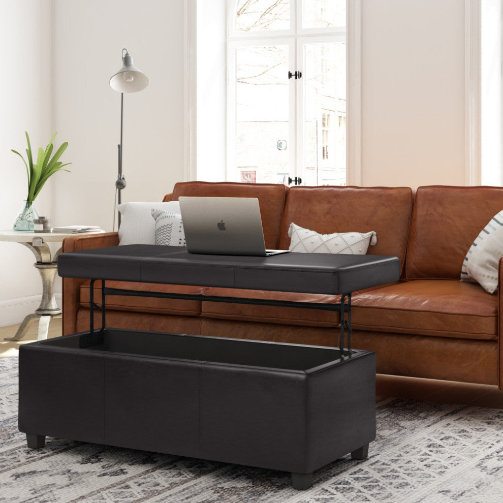 Avalon Lift Top Rectangular Storage Ottoman
