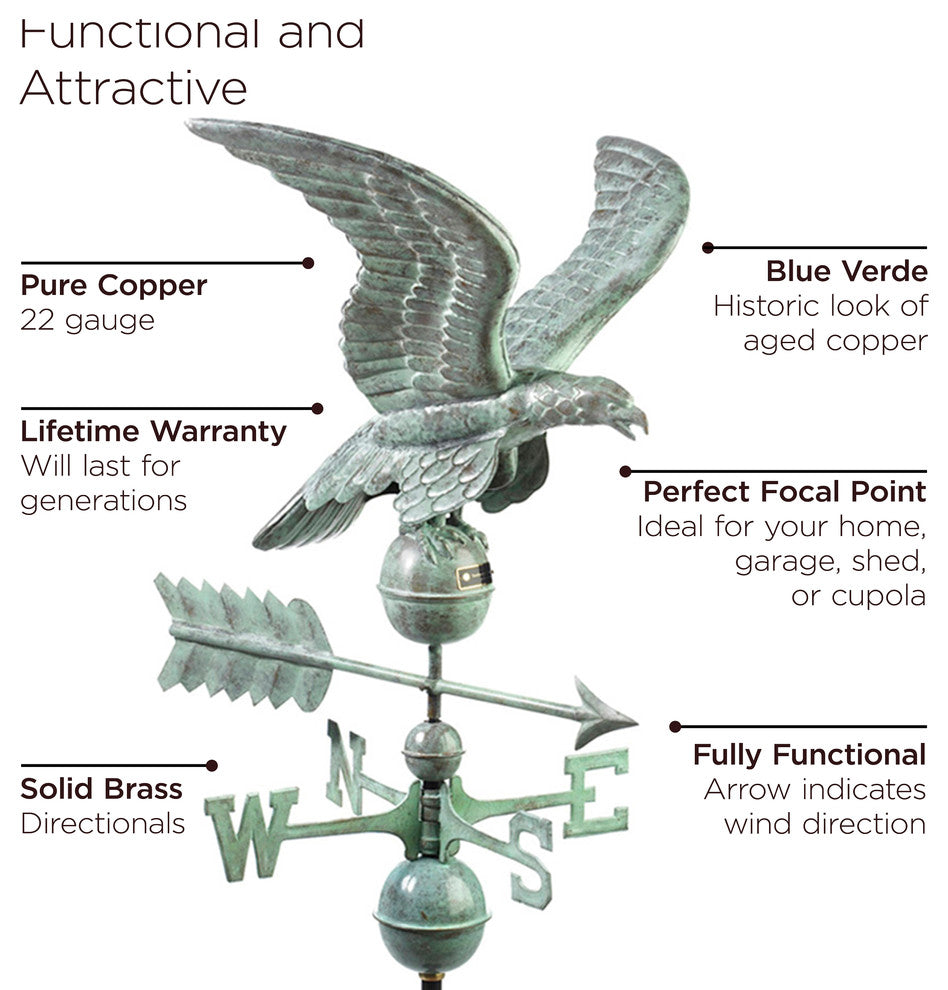 Smithsonian Eagle Weathervane, Blue Verde Copper