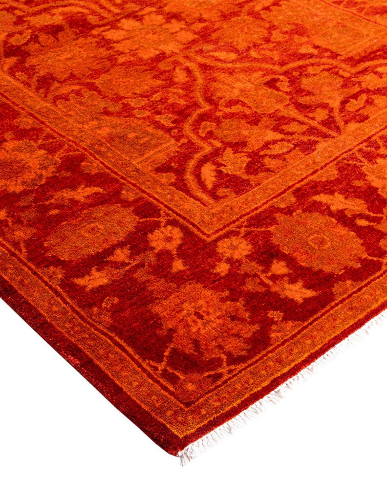 Overdyed, One-of-a-Kind Hand-Knotted Area Rug Orange, 3'1"x5'0"