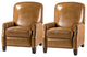 Genuine Leather Cigar Recliner, Home Theater Seating, Set of 2, Camel