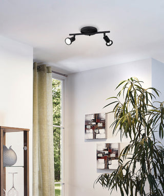 Tremendo 2-Light Fixed Track Light, Structured Black Finish