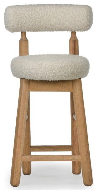 Centro Upholstered Oak Counter Stool - Natural