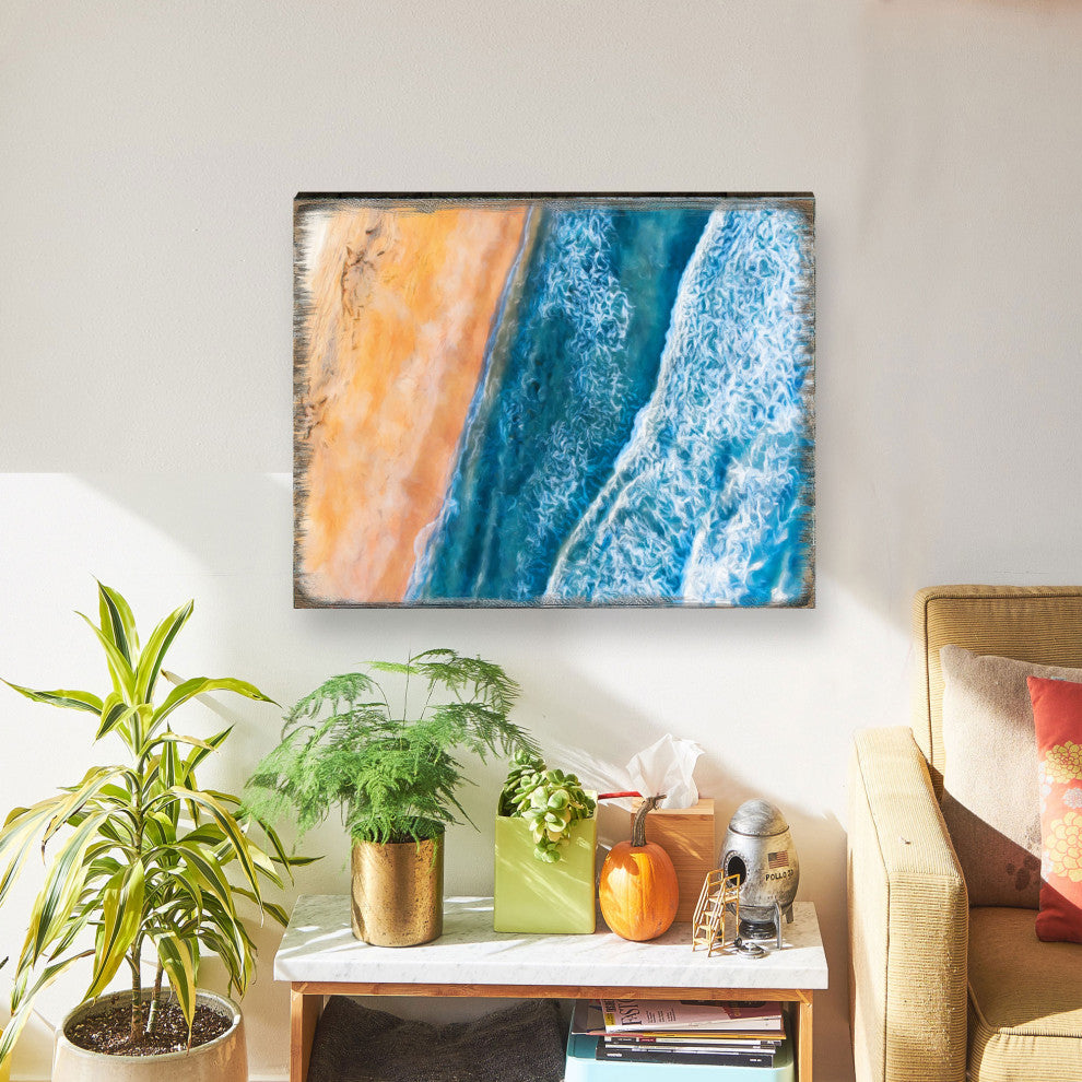 Ocean Shore Art Wooden Wall Art, X-Large 36x24