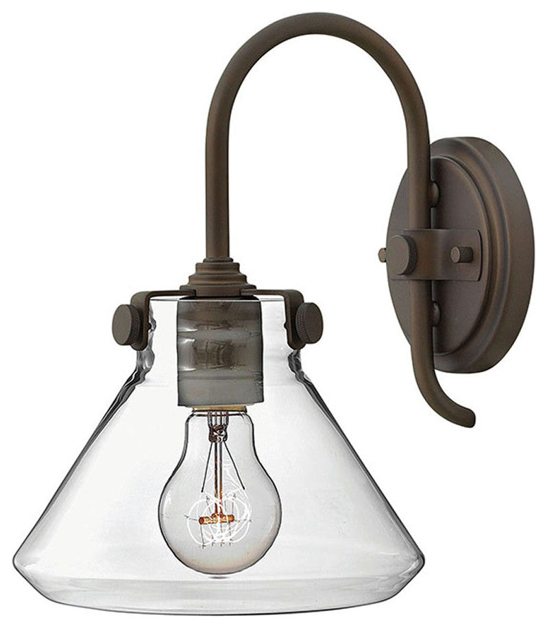 Hinkley Congress Medium Retro Glass Single Light Sconce, Oil Rubbed Bronze