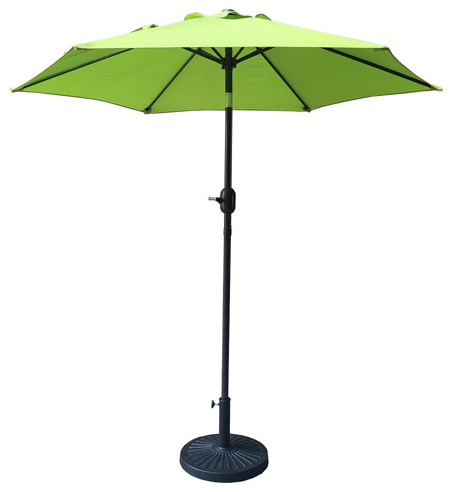 Davee 7.5' Market Umbrella With Stand/Base, Lime Green
