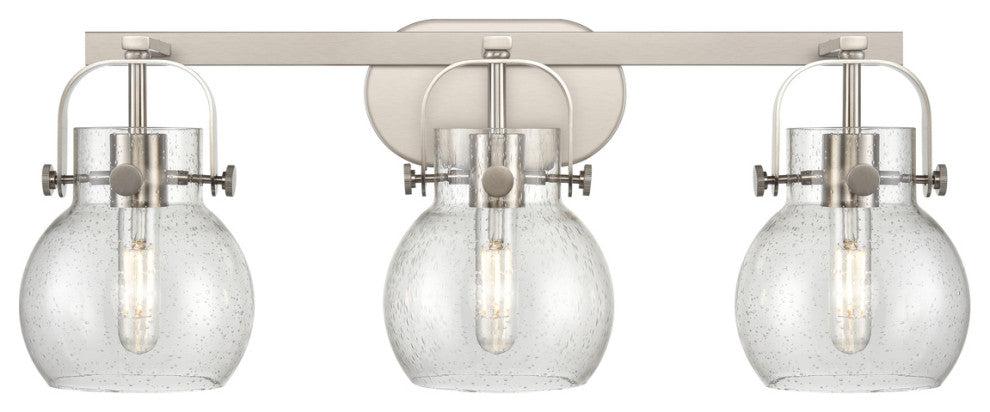 Pilaster Ii Sphere 3 27" Bath Vanity-Light Satin Nickel