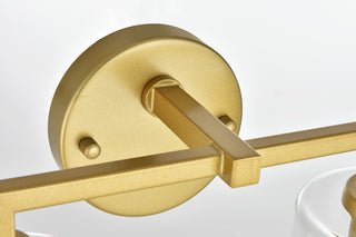 4 Light Brass And Clear Bath Sconce