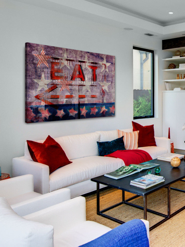 "Eat This Way" Print on Canvas, 45"x30"