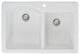 Aversa 33" silQ Granite Double Bowl Kitchen Sink with 1 Center Hole in White