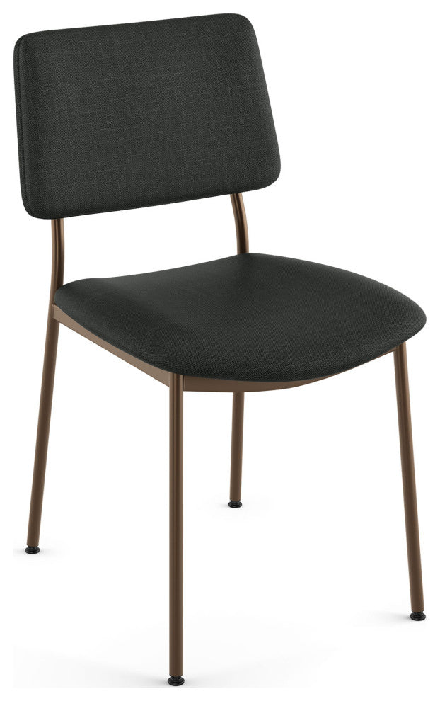 Amisco Sullivan Dining Chair, Black Polyester / Bronze Metal