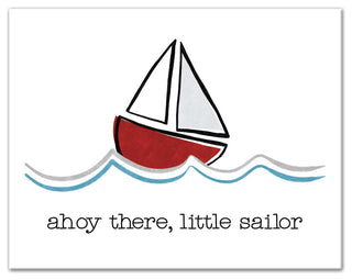 Ahoy There, Little Sailor 11x14 Canvas Wall Art