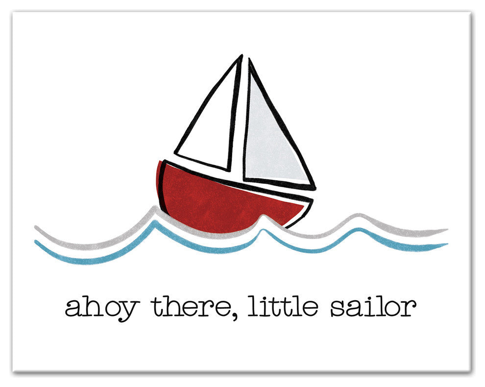 Ahoy There, Little Sailor 11x14 Canvas Wall Art