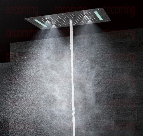 5-Function Shower Set, Thermostatic Mixer, LED Ceiling Shower Head