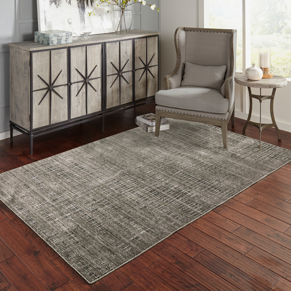 Noble Geometric Charcoal/ Grey Indoor Area Rug, Charcoal, 7'10"x10'10"
