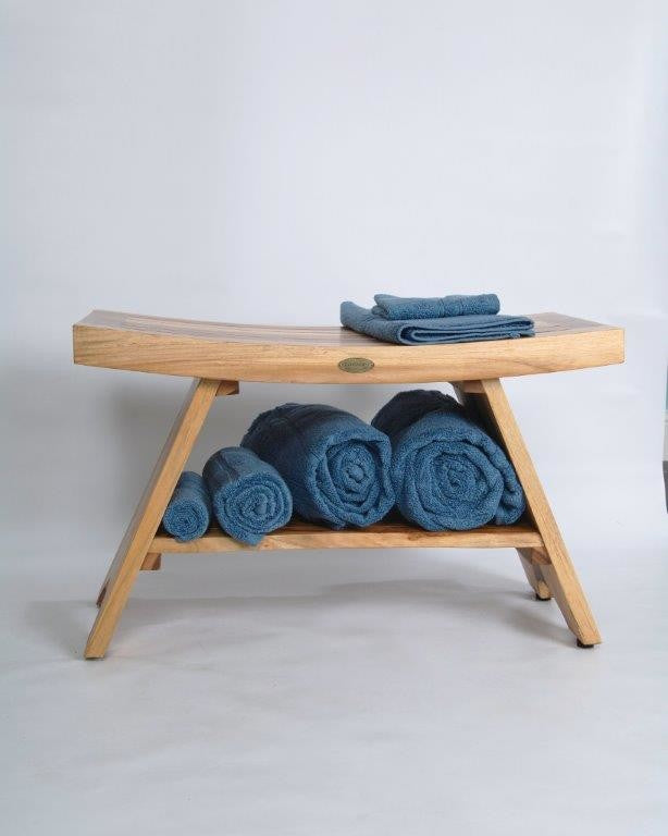 EcoDecors EarthyTeak Serenity Style Shower Bench, 30"
