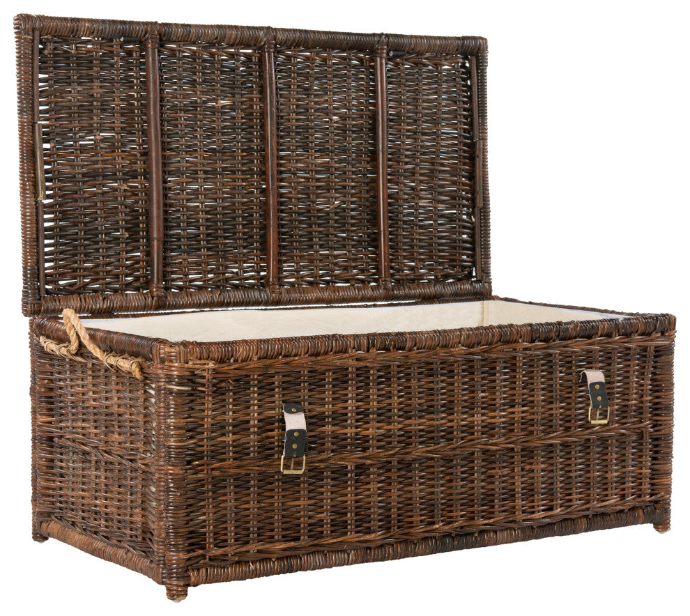 happimess Caden 46" Wicker Storage Trunk, Brown