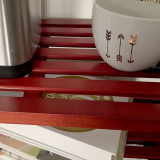 Solid Wood 3-Tier Storage Rack, Red Mahogany