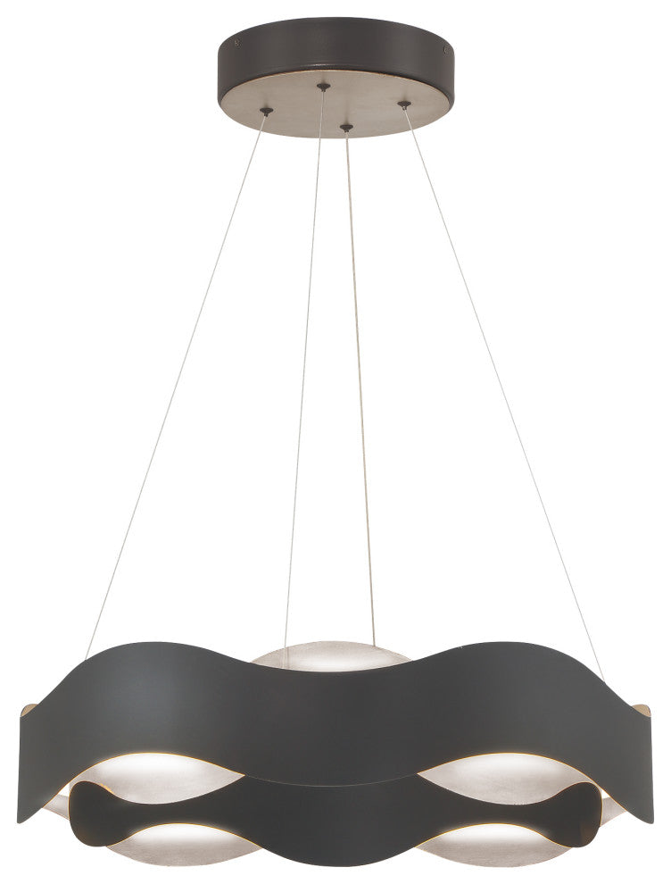 Vaughan 1-Light 24" Chandelier, Black/Nickel