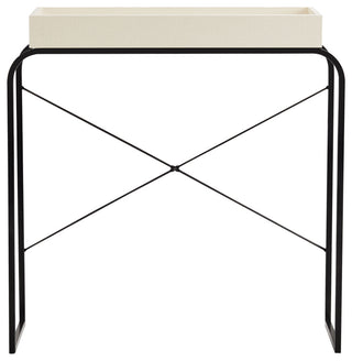 Yazzy 33.25" Rectangle Wood Console Table With Raised Edges, Cream Weave