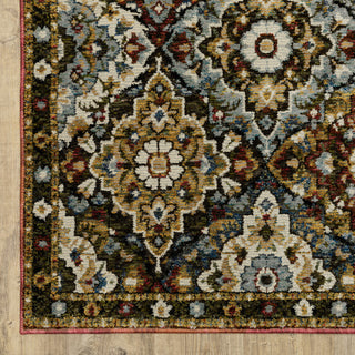 Adeline Traditional Panel Medallions Red/ Multi Area Rug 10' x 13'2"