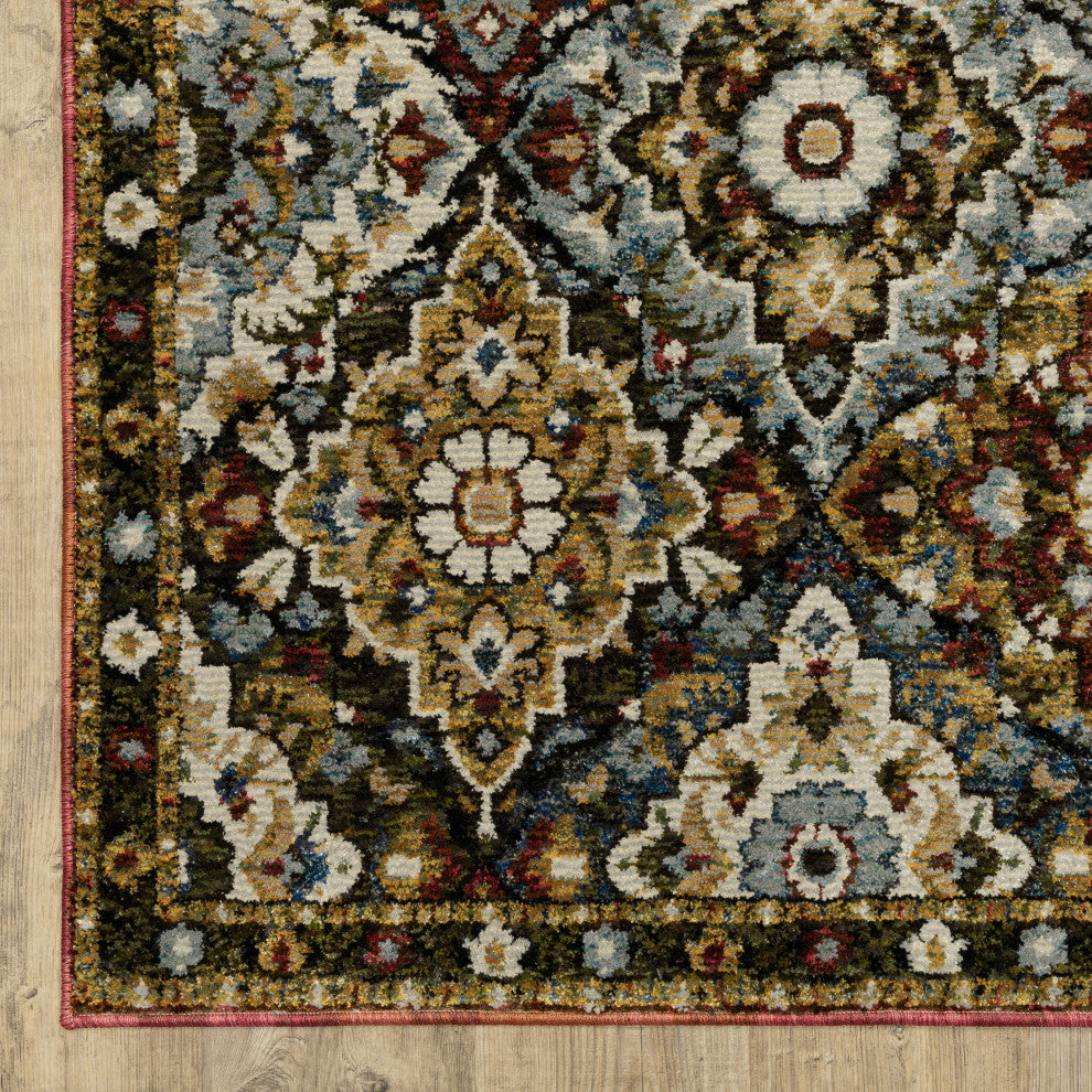 Adeline Traditional Panel Medallions Red/ Multi Area Rug 10' x 13'2"