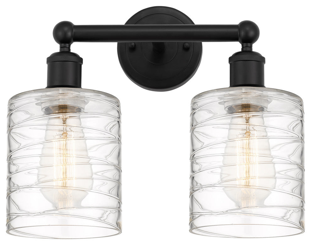Innovations 616-2W-BK-G1113 2 Light Bath Vanity Light, Matte Black