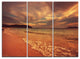 "Brown Serene Tropical Beach" Metal Wall Art, 3 Panels, 36"x28"