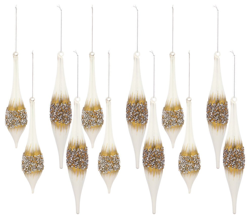 Glass Drop Ornament, 12-Piece Set