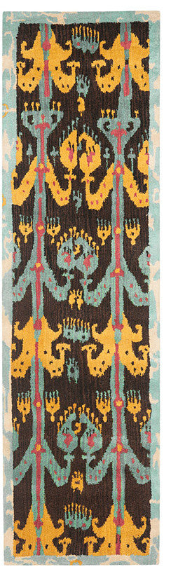 Safavieh Ikat Ikt221A Charcoal, Blue Area Rug