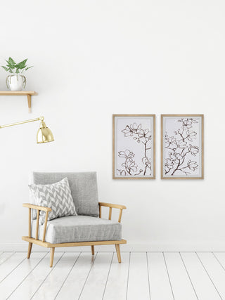 Flowery Branches Diptych, 2-Piece Set, 12x18 Panels