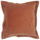 Rust Orange Embellished Flange Down Throw Pillow