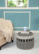 Posh Checkered Pouf