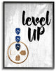 Level Up Wood Texture Sign with Directional Game Pad, Framed, 24"x30"