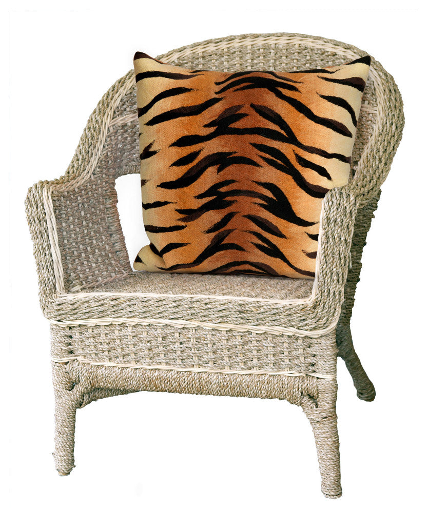 Visions I Tiger Pillow, Brown, 20"x20"