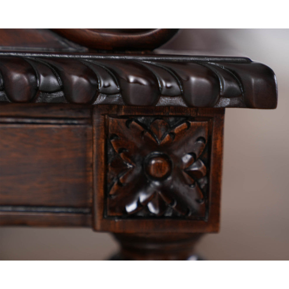 NBR101 Carved Mahogany Bed Step